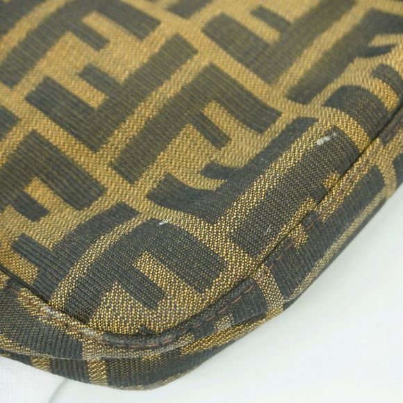 Fendi Shoulder Bag Zucca Nylon Canvas Brown Silver Hardware Women - Picture 6 of 10